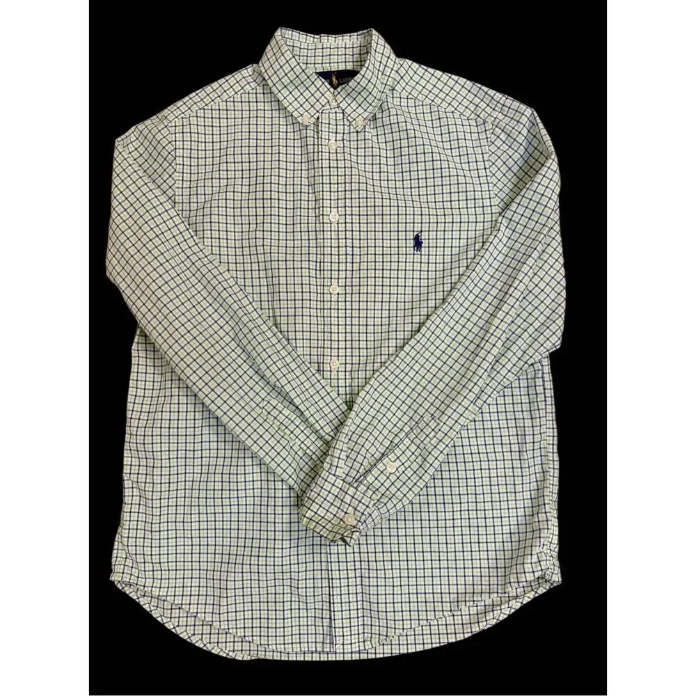Ralph Lauren Boys Plaid Button Down Shirt Sz. L (14-16) Preppy Classic
